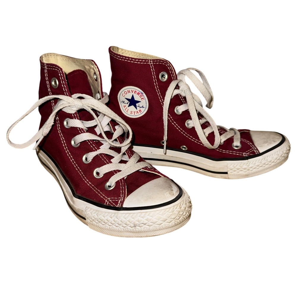 Converse Chuck Taylor All Star High Top Maroon Burgundy Red Kids Size 4 Sneakers